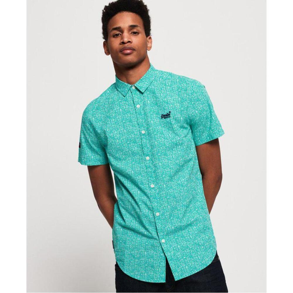 SuperDry, Short Sleeve International Vacation Shirt, All Over Print, Mens Small